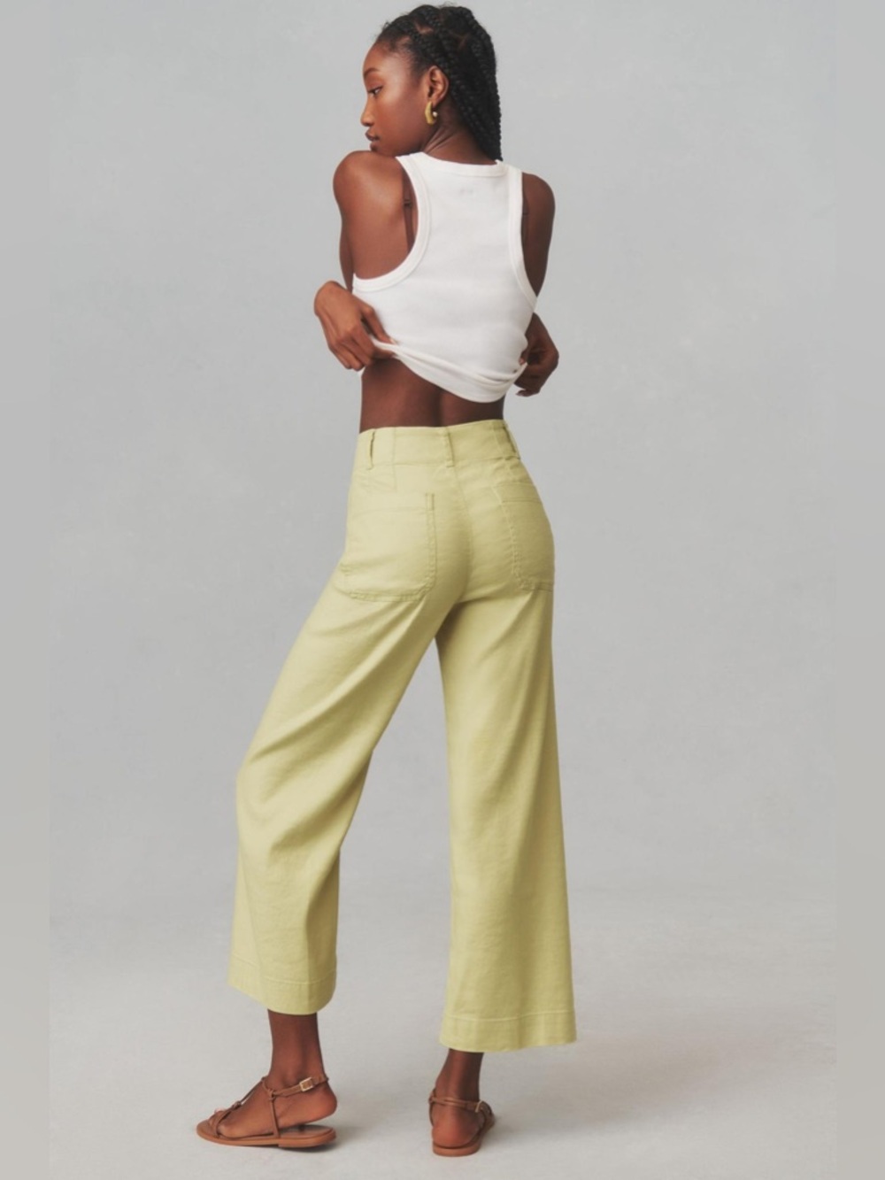 Maeve Colette European Linen Stretch Wide Leg Pants - Picture 3 of 11